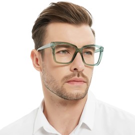 WEMOOTANTS Large Reading Glasses 1.5 for Women Men Oversized Green Readers 100 125 150 175 200 225 250 275 300 350