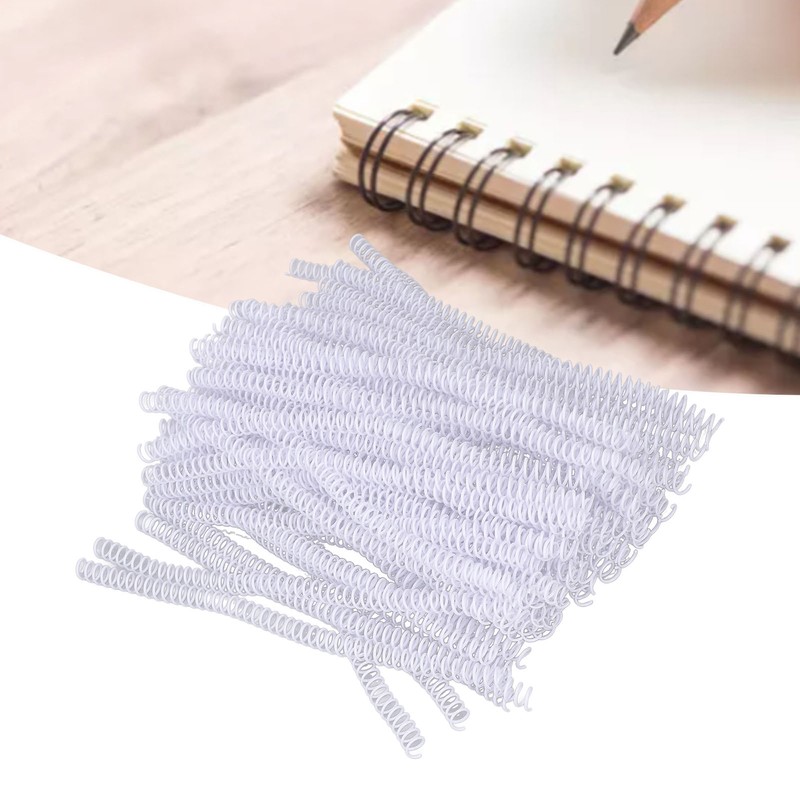 100Pcs Spiral Binding Coils Plastic Dia 9.5mm 3/8in 48 Teeth