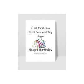 Very Funny "If at First You Don't Succeed, Try Again Birthday Card, Card for him, Card for Her.