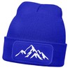 Neverless® Men's Beanie Winter Hat with Patch Mountains Nature Outdoor