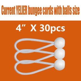 30-Piece YELIER Ball Bungee Cords (White, 6"), UV Resistant, Antioxidant, Secure Tie Down