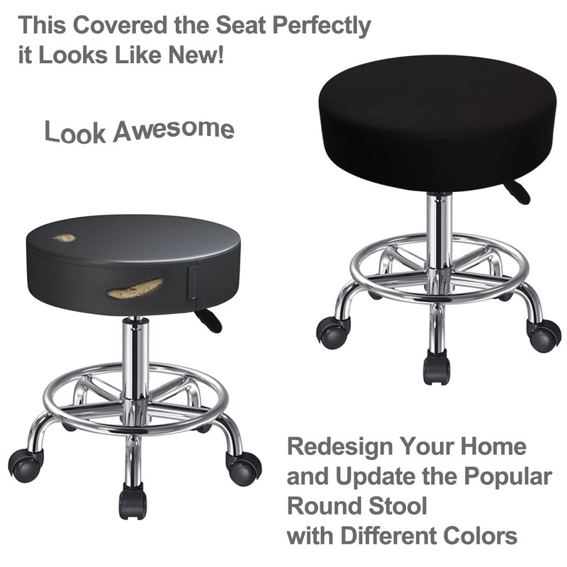 HuaLiSiJi Stool Cover, Round Stool, 30-40 cm, Rich Colours, Stretchy,