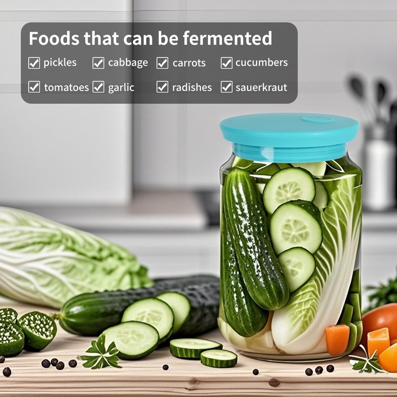 Kinggrand Kitchen Silicone Fermenting Lids Waterless Airlock Fermentation Tops Wide