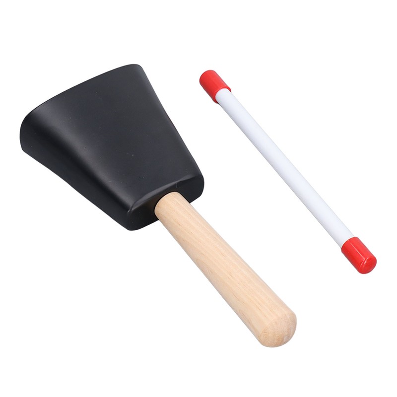 Wooden Handle Steel Cowbell Noise Maker Early Education Percussion Musical