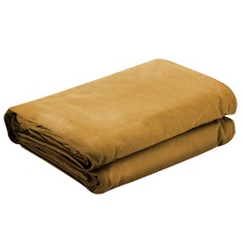 Tarps Now 18 Mil Heavy Duty Canvas Tarp with Nickel Plated Grommets, (8' x 12') - A Grade Multi-Purpose Tarpaulin Sheet Cover for Canopy Tent, Roof, Camping - Tan, 16 oz