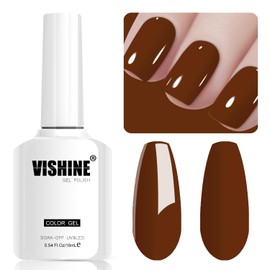 Vishine 16ML Gel Nail Polish 1Pcs Marron Color Gel Polish Long-Lasting Nails Gel Soak Off Fall Gel Nail Polish Nail Art Manicure Salon at Home, 0.54OZ L017