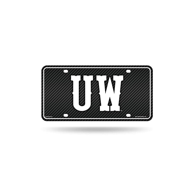 Wyoming Cowboys 12x6 Carbon Fiber Design Metal License Plate Auto