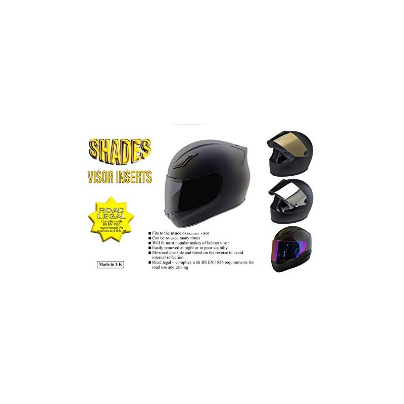 Shades Motorcycle Helmet Visor Insert ~ Dark