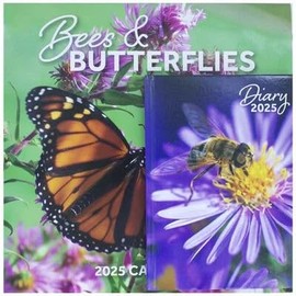 2025 Bees and Butterflies CALENDAR and DIARY Gift Set, COMES ALREADY PROFESSIONALLY GIFT WRAPPED, this will make a great xmas gift