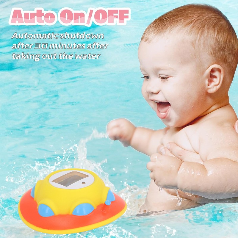Baby Bath Thermometer Fun Cartoon Flying Disc Waterproof Safety 10℃‑50°C