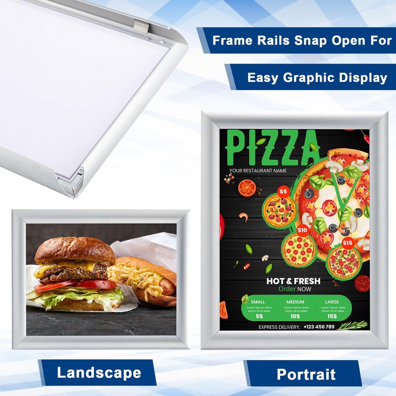 Blulu 2 Pcs Front Load Easy Open Snap Frame Poster/picture