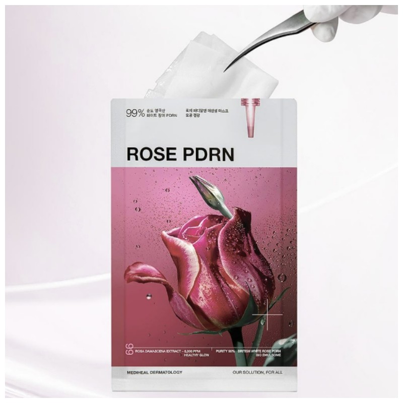 MEDIHEAL Essential Mask 24ml*10ea, Type:Rose PDRN