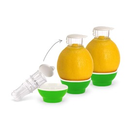 Patent-Safti Juicer I The Original Juice Pourer for Lemons, Orange etc. 3 pcs Yellow Easier than any juicer I BPA free, 3 x yellow.