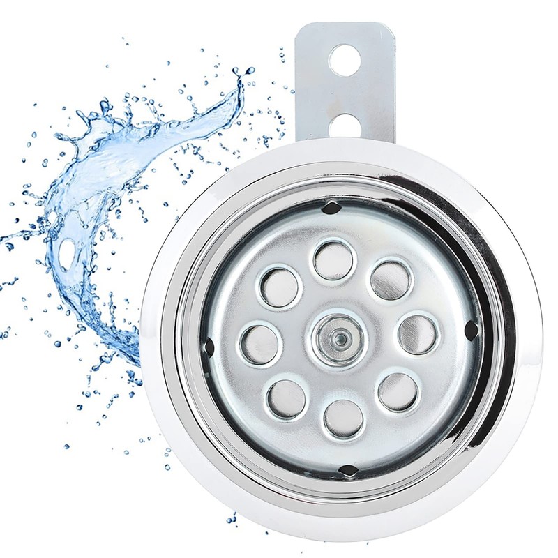 Universal Powerful 105dB Motorcycle Horn with Chrome Lid Honeycomb Pattern