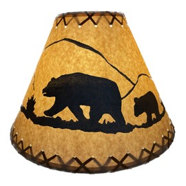 Rustic Oiled Kraft Laced Bear Lamp Shade - 14"