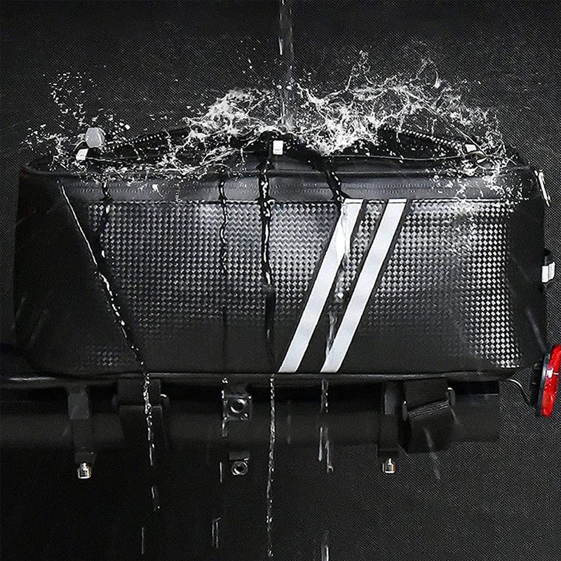 Bicycle Pannier Rack Bag, Bicycle Rear Bag with Reflective Strips