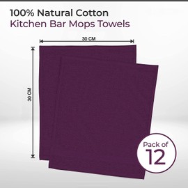Wholesale Trade Dealz 12 X Face Cloth Flannels (30 x 30 cm-600GSM) 100% Egyptian Cotton Wash Cloths Quick Dry & Absorbent Towel Set for Gym,Spa,Golf (Purple, Cotton)