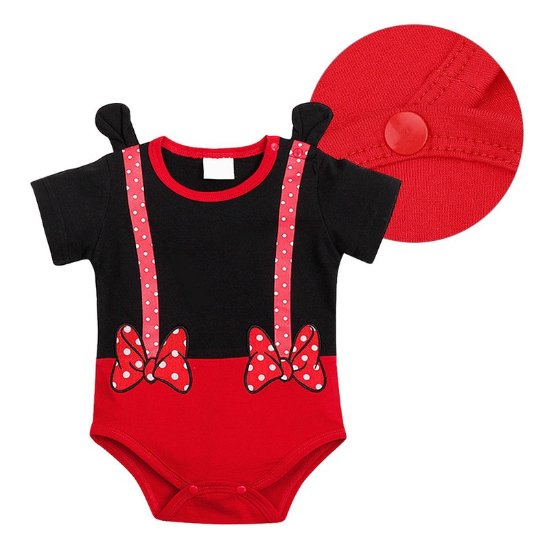 Short Sleeve Cartoon Baby Bodysuit Playsuit Funny Toddler Infant Jumpsuit（90