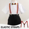 KRYMSON Set of 2 Rainbow Bow Tie Suspenders, Adjustable Suspenders,
