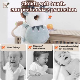 Bambebe Baby Head Protection Pillow Head Protection Backpack Safety Pads Adjustable Size Baby Head Protector for 4-24 Months Toddler Baby Safety Helmet Baby Harness Baby Walking(Deer)