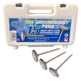 Blue Diamond Heavy Duty Steel Metal Tent Awning Groundsheet Pegs- Box Of 15