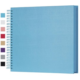 potricher 12 x 12 Inch Large DIY Scrapbook Photo Album 80 Pages Thick Kraft Blank Blue Paper Memory Book for Wedding and Anniversary Family (Blue, 12 Inch)