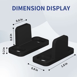 Bdmetals Sliding Barn Door Floor Guide, Aluminum T-Guide，Floor Mounted Bottom Guides， Heavy Duty Barn Door Hardware Adjustable for Sliding Closet Doors，Black(4PK)