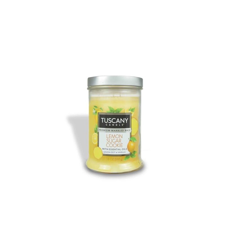Tuscany Candle Lemon Sugar Cookie Long-Lasting Scented Jar Candle, 18