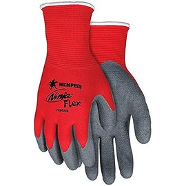 MCR Safety N9680L Ninja Flex Glove, Large, Red/Gray (Pack of 12)