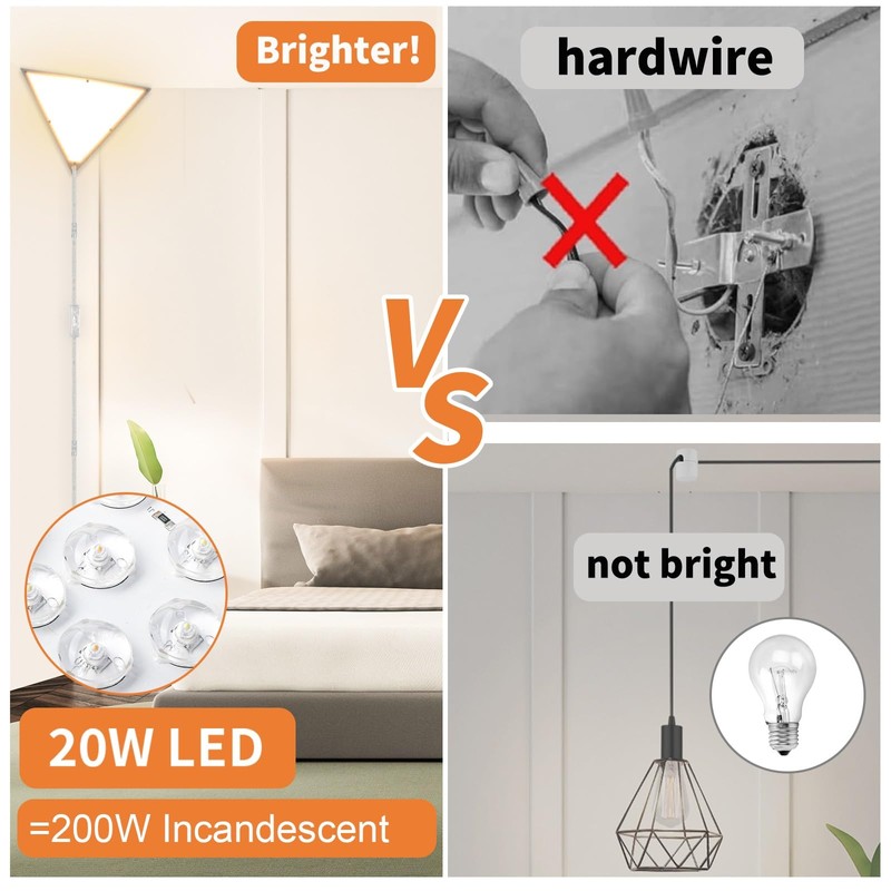 Zlierop Upgraded Corner Lights for Living Room, 22W 2200LM LED