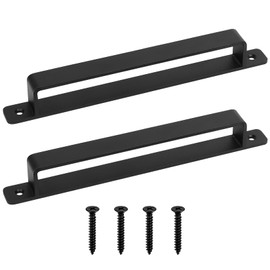 2 Pcs Black Door Handles, Pull Push Door Handles, Sliding Door Handles, Cast Iron Door Pull Handles for Indoor Outdoor Kitchen Cupboard Cabinet Garage Barn Shed Gate Door Handles(286mm/11 inch)