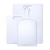 Farberware Plastic Cutting Board, Set of 3 with Paddle, White