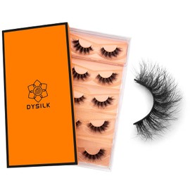 DYSILK 5 Pair False Eyelashes Fluffy Eyelashes 8D Dramatic False Eyelashes Make-up Thick False Eyelashes Soft Reusable Eyelashes (5p Orange)