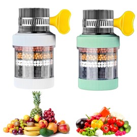 2Pcs Tap Water Filter, Kitchen Tap Filter for Drinking Water, Faucet Filter for Hard Water UK Taps, Water Filter for Tap, Universal Fit for Kitchen and Bathroom