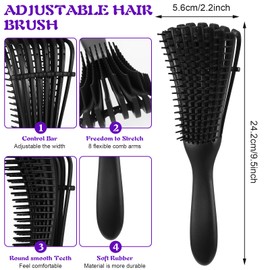14pcs Hair Brush Set for Women and Men, Detangling Brush for Black Natural Hair, Curly Hair Brush Set with Spray Bottle for American/African Hair of 2a-4c Texture, Brush Set for Hair Styling