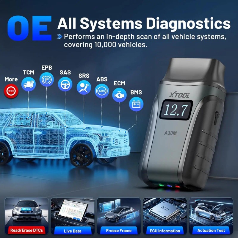 XTOOL A30M Professional Automotive Scanner Car Obd2 Code Reader Android
