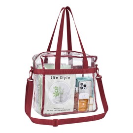 USPECLARE Clear Bag for Stadium Events Clear Tote Bag 12×6×12 for Stadium Security Work Sports Games Concerts