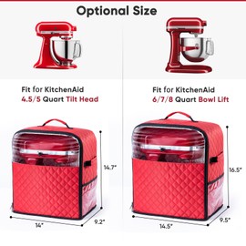 BAGSPRITE Stand Mixer Cover with Appliance Sliders Base Compatible with KitchenAid Mixer-Storage Bag for 6/7/8 Quart with Pockets for Kitchen Aid Accessories and Attachments