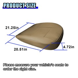 SKERJOVL PU Leather Car Front Seat Cover, Waterproof & Anti-Slip Car Seat Cushion Pad with Storage Pocket, Auto Seat Bottom Protector Mat for Most Vehicles (Beige)