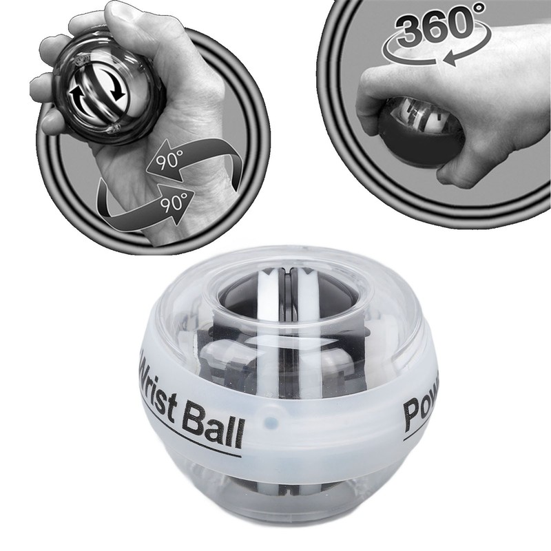 White Wrist Trainer Ball Auto Start Wrist Strengthener Gyroscopic Forearm