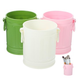 Ciieeo 3pcs Vintage Style Dual-Sided Pen Holder Sturdy Makeup Organizer for Desk for Stationery and Cosmetic Storage Easy to Clean for Home Office Use