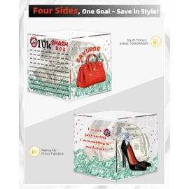 10k Smash Box for Money, Large Piggy Bank for Adults 10000 Savings Challenge Box, Money Saving Box for Cash, Big Unbreakable Clear Acrylic Money Saver Must Break to Open