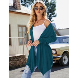 Uvog Plus Size Lightweight Cardigan Long Sleeve Sweater Light Cardigans for Dresses Women Knit Duster Fall Clothes Teal 3X