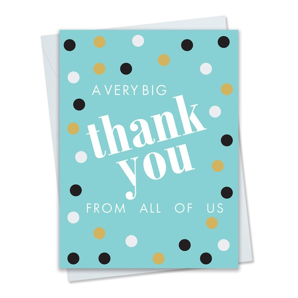 Big Thank You from All of Us - Oversized Card with Envelope - Aqua