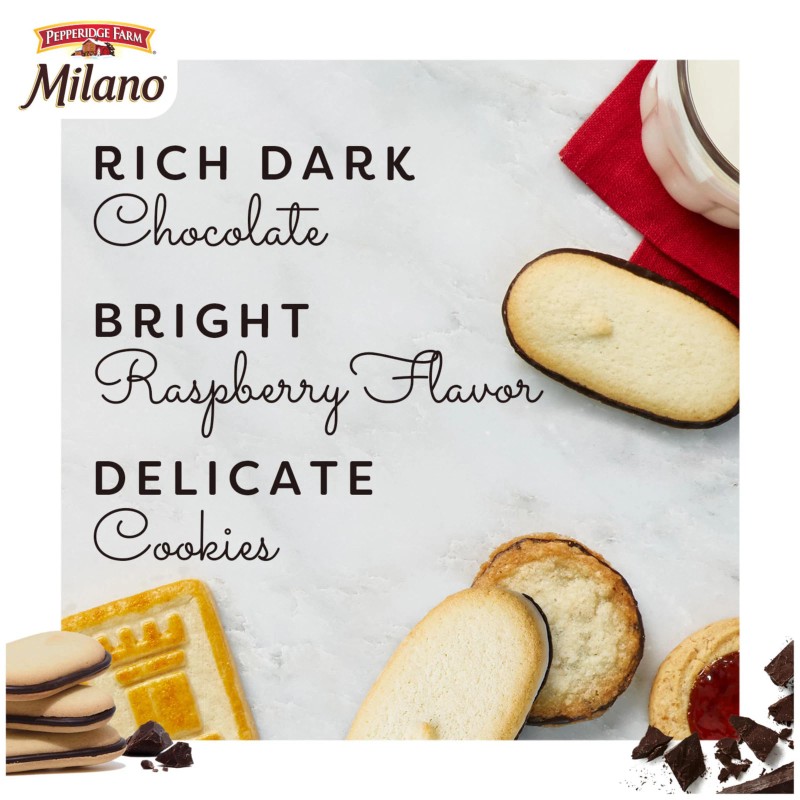 Pepperidge Farm Raspberry Chocolate Milano Cookies 7 Ounce Pack of