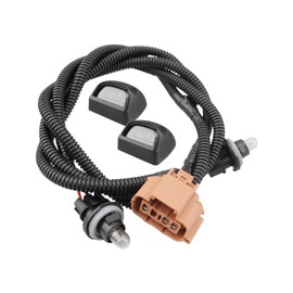 Rear Bumper License Lamp Harness Assy Fit for Chevy Classic Silverado GMC Classic Sierra 1999-2007, Fit for Chevy Avalanche 2002-2006, with Black Lens Bulb Cover