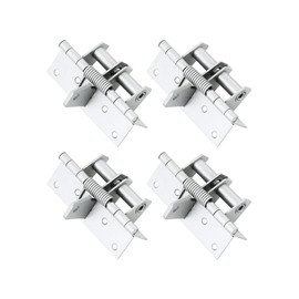 4pcs Left And Right Hand Door Basics Self-Closing Door Hinge Multi-Functional Hinges Automatic Door Closer - Color: White