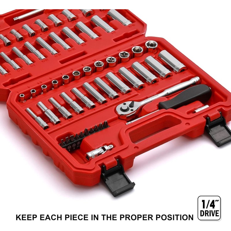 Focus tool 62pcs 1/4 Inch Drive Master Socket Set with