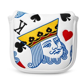 Golf Putter Cover Poker Diamond King Mallet Putter Headcovers with Magnetic Closure Leather Golf Club Covers for All Brand (for Mallet)