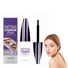 Tattoo Brow Peel Off Eyebrow Tint, Waterproof Long-Lasting Natural Look Eyebrow Tattoo Peel Off, Gentle Formula Eye Brow Tint Kit, Easy Apply Brush for All-Day Flawless Brown Eye Brow Tint